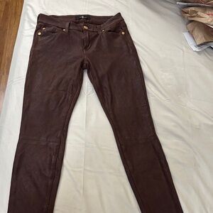 7 For All Mankind Chocolate Leather Pants